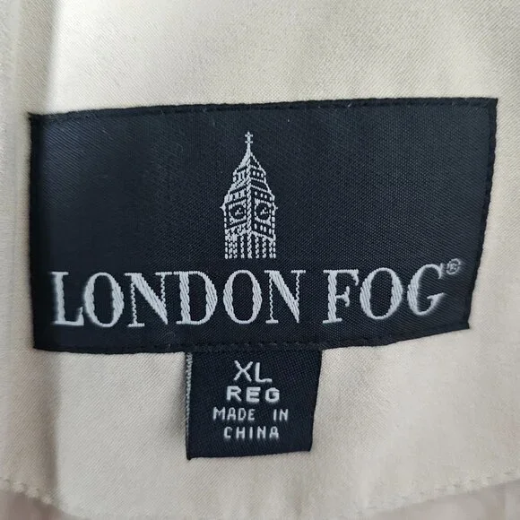 London Fog New Sueded Microfiber Vintage Water Resistant Tan Trench Coat